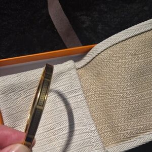 Hermes Black and Gold Bangle Bracelet